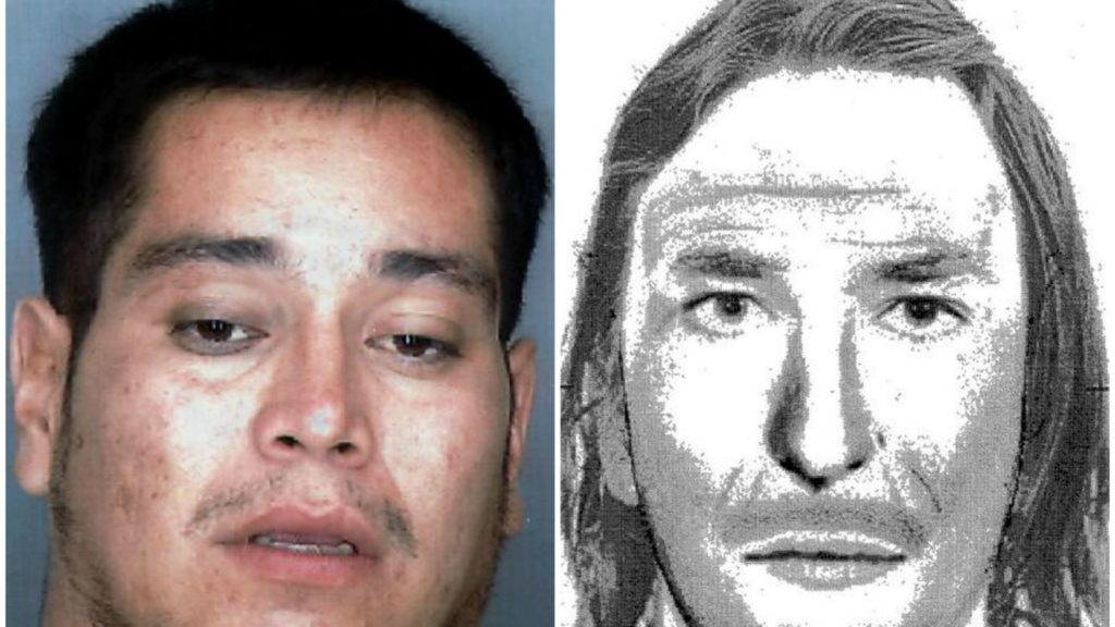 Charles Don Flores' mugshot bears little resemblance to a sketch based on an eyewitness's description given shortly after the murder.
