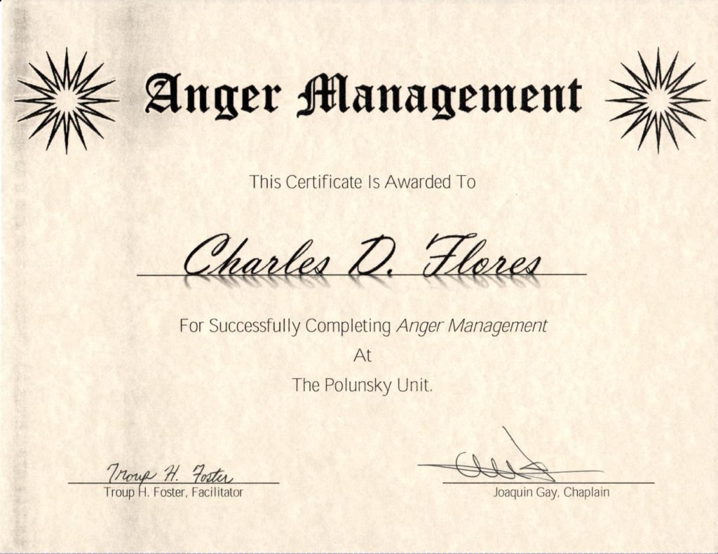 Flores certificate - Anger Management