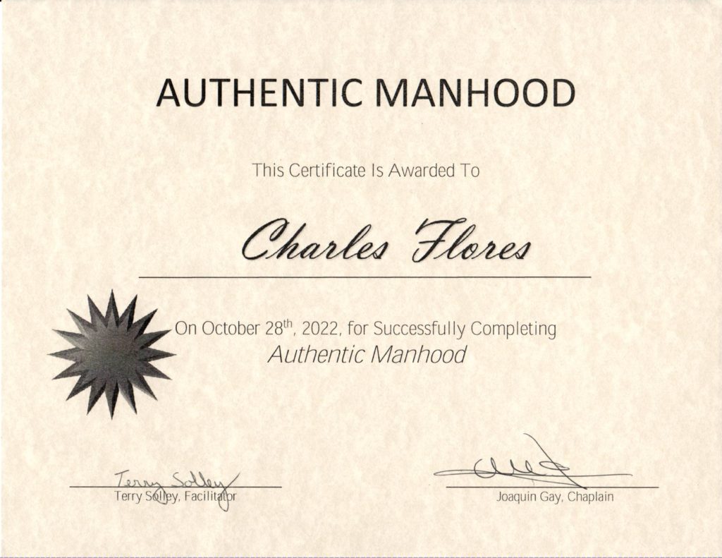 Flores certificate - Authentic Manhood